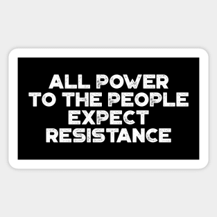 Black Panther Party All Power To The People Expect Resistance Vintage Retro (White) Sticker